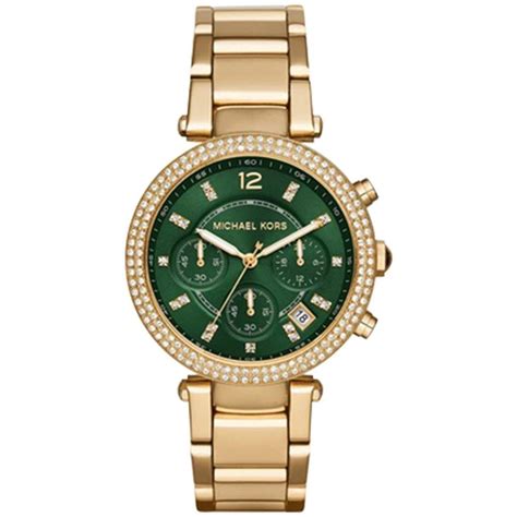 michael kors green dial watch women's